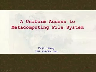 A Uniform Access to Metacomputing File System
