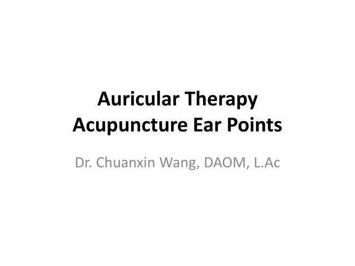 auricular therapy acupuncture ear points