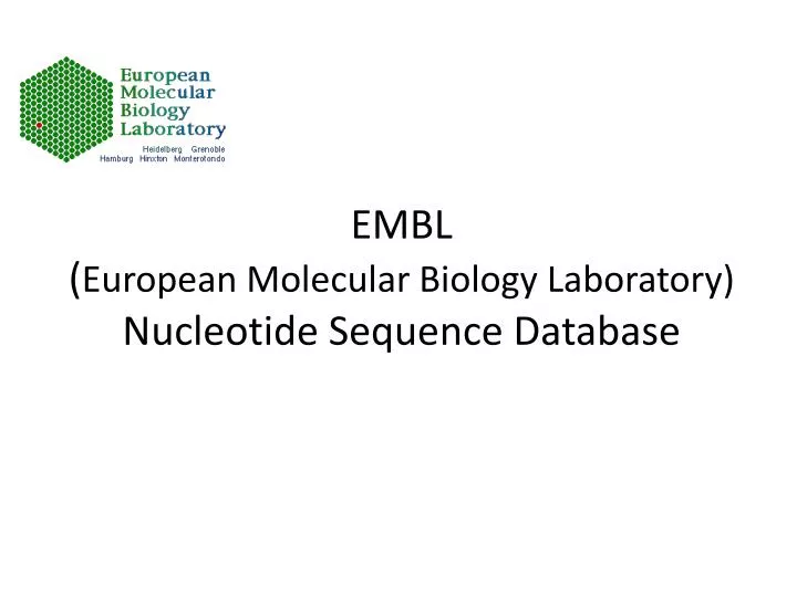 embl european molecular biology laboratory nucleotide sequence database