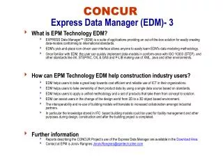 CONCUR Express Data Manager (EDM)- 3