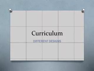 Curriculum