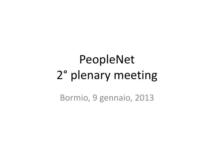 peoplenet 2 plenary meeting