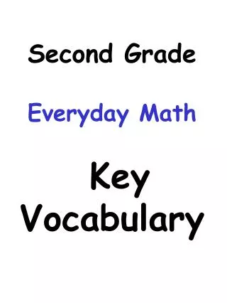 Second Grade Everyday Math Key Vocabulary