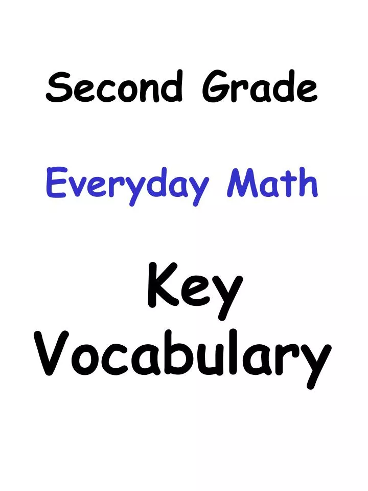 second grade everyday math key vocabulary