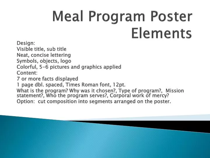 meal program poster elements