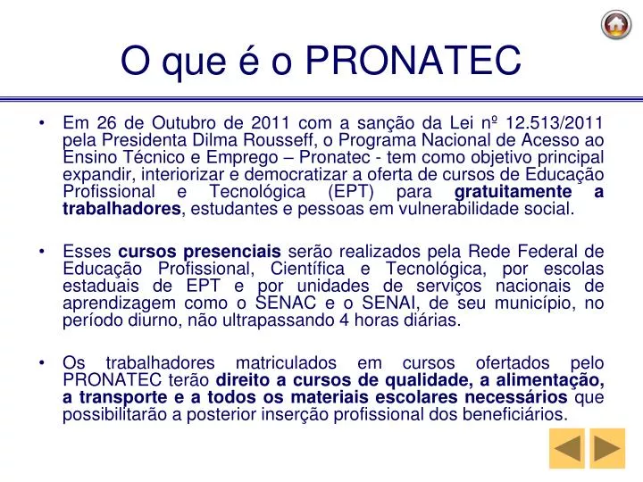 o que o pronatec