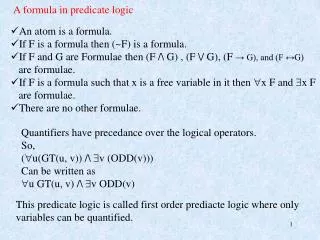 A formula in predicate logic