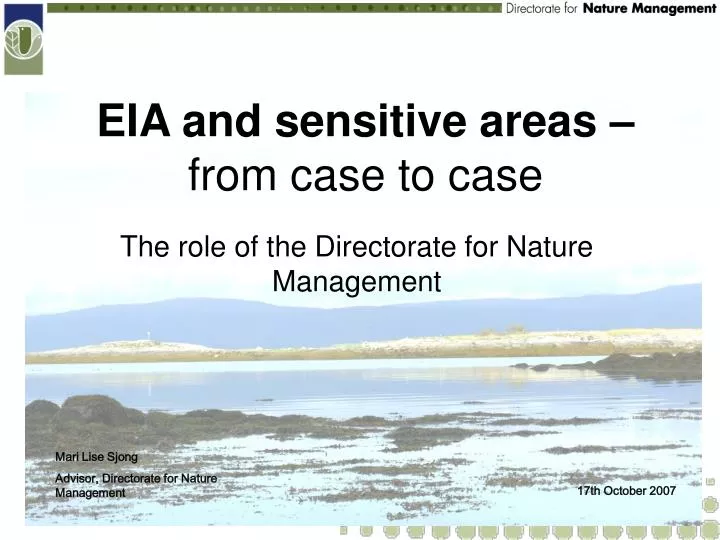 eia and sensitive areas from case to case