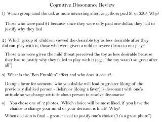 Cognitive Dissonance Review