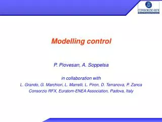 Modelling control