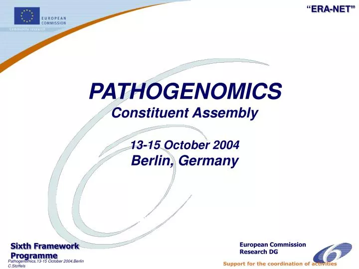pathogenomics constituent assembly 13 15 october 2004 berlin germany