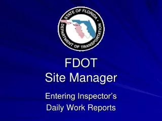 FDOT Site Manager