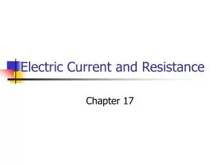 electric current and resistance
