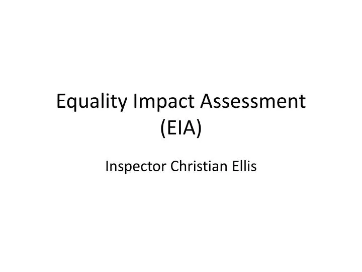 equality impact assessment eia