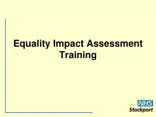 Equality Impact Assessment Training