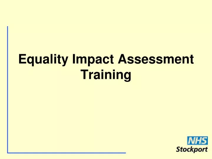 equality impact assessment training