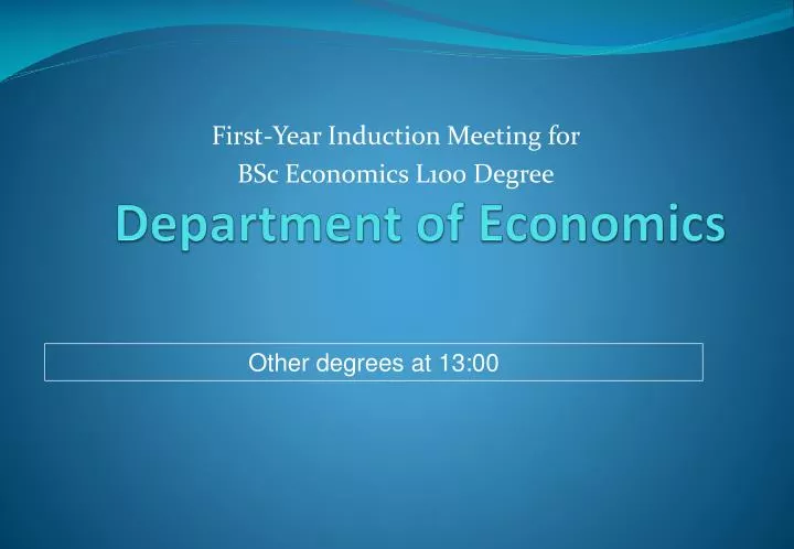 department of economics
