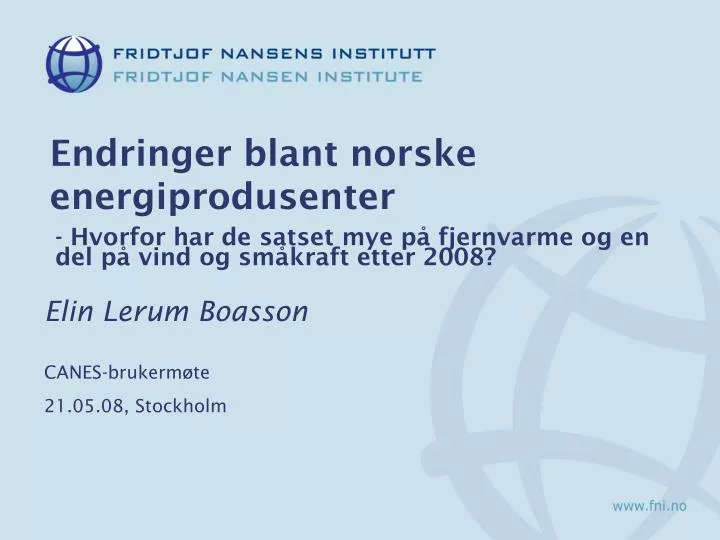 endringer blant norske energiprodusenter