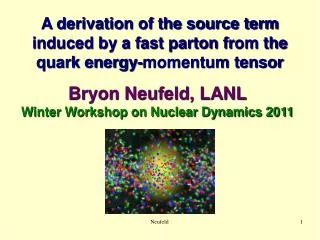 A derivation of the source term induced by a fast parton fr om the quark energy-momentum tensor