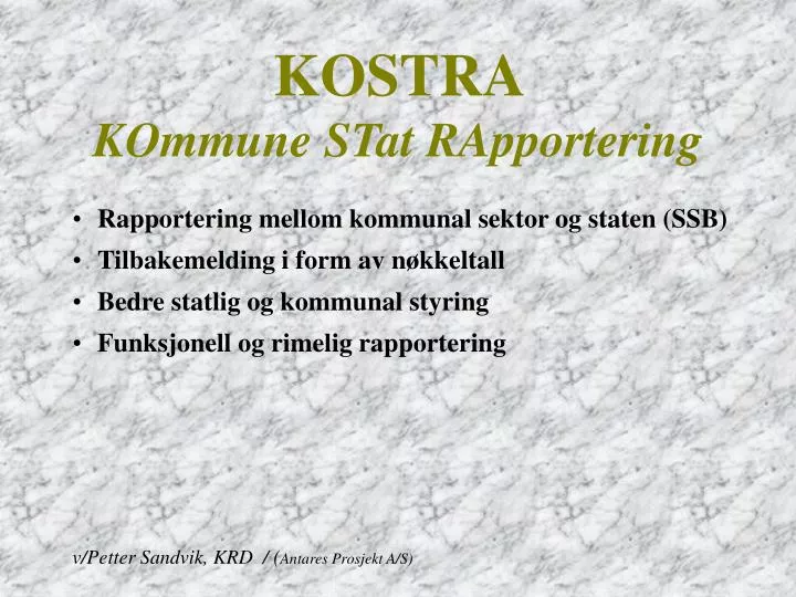 kostra kommune stat rapportering