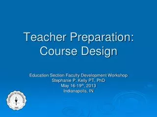 Teacher Preparation: Course Design