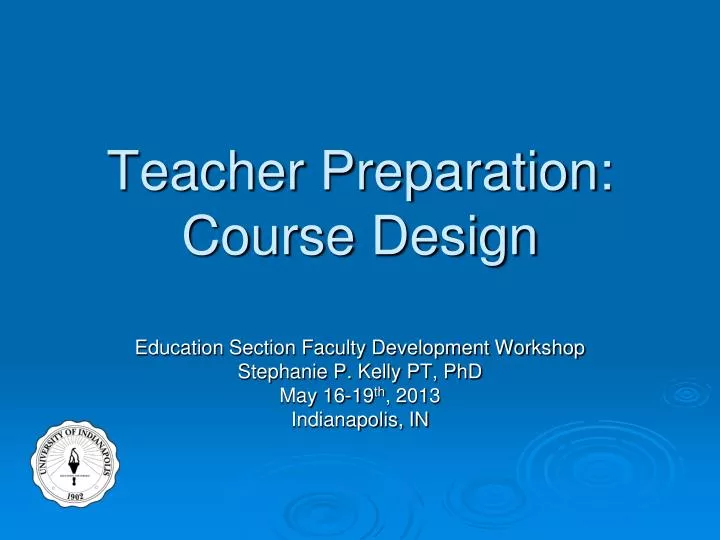 teacher preparation course design