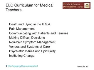 ELC Curriculum for Medical Teachers