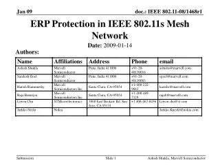 ERP Protection in IEEE 802.11s Mesh Network