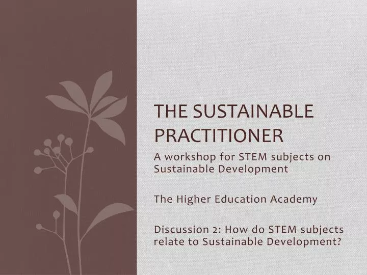 the sustainable practitioner