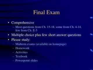 Final Exam