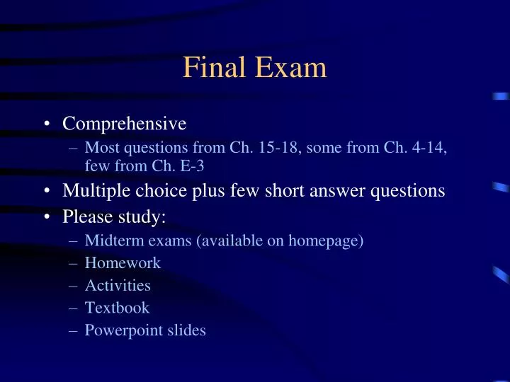 final exam