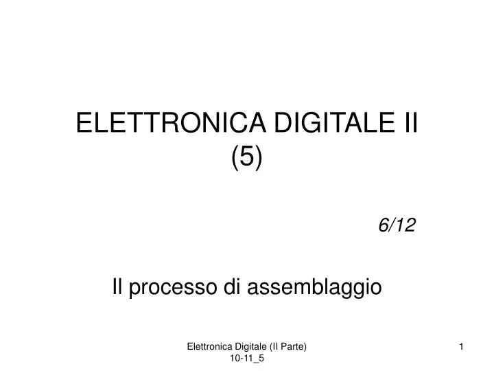 elettronica digitale ii 5