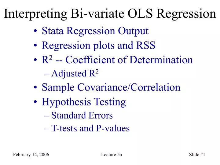 interpreting bi variate ols regression