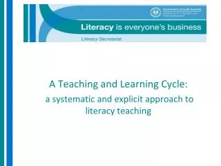 A Teaching and Learning Cycle: a systematic and explicit approach to literacy teaching