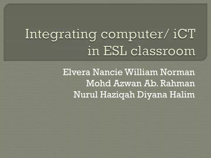 integrating computer ict in esl classroom