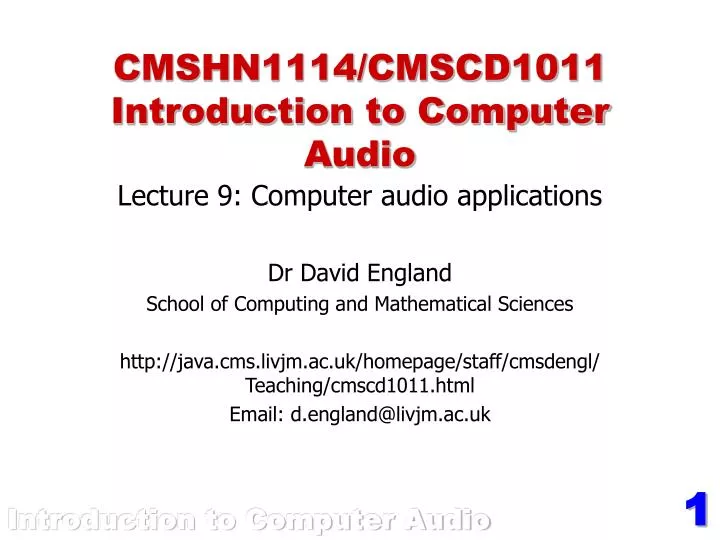 cmshn1114 cmscd1011 introduction to computer audio