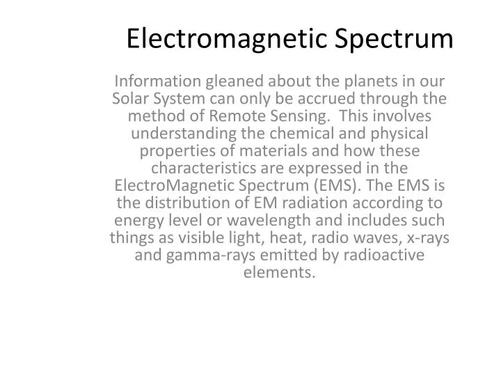 electromagnetic spectrum