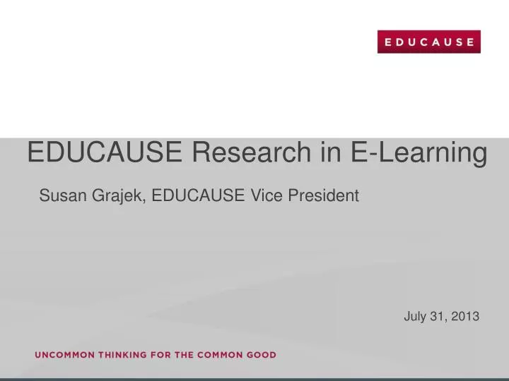 educause research in e learning