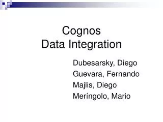 cognos data integration