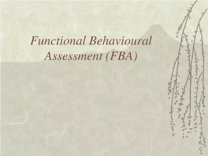 functional behavioural assessment fba