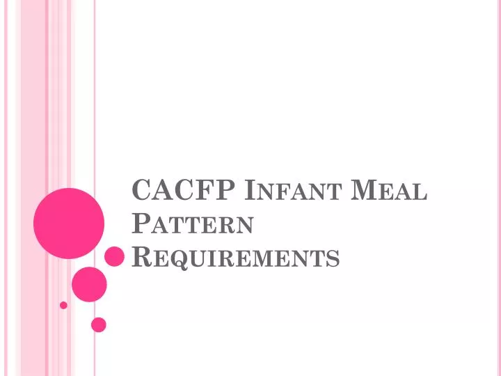 cacfp infant meal pattern requirements