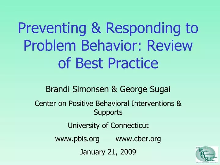preventing responding to problem behavior review of best practice