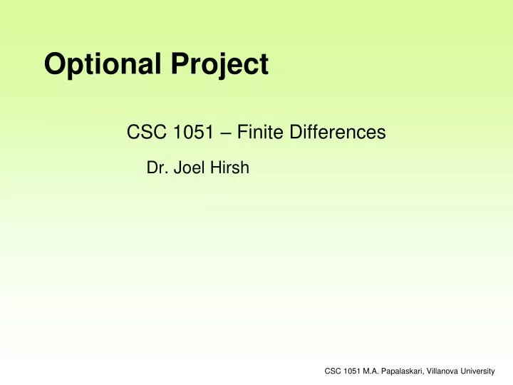 csc 1051 finite differences