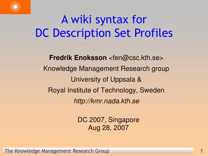 a wiki syntax for dc description set profiles