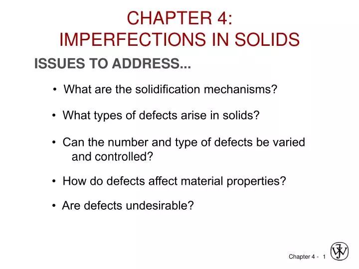 chapter 4 imperfections in solids