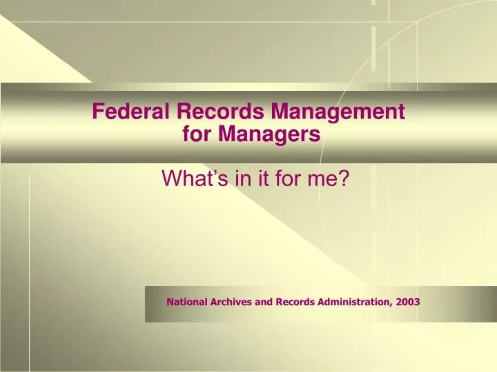 federal records management for managers