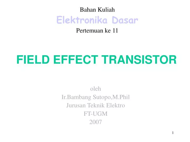 field effect transistor