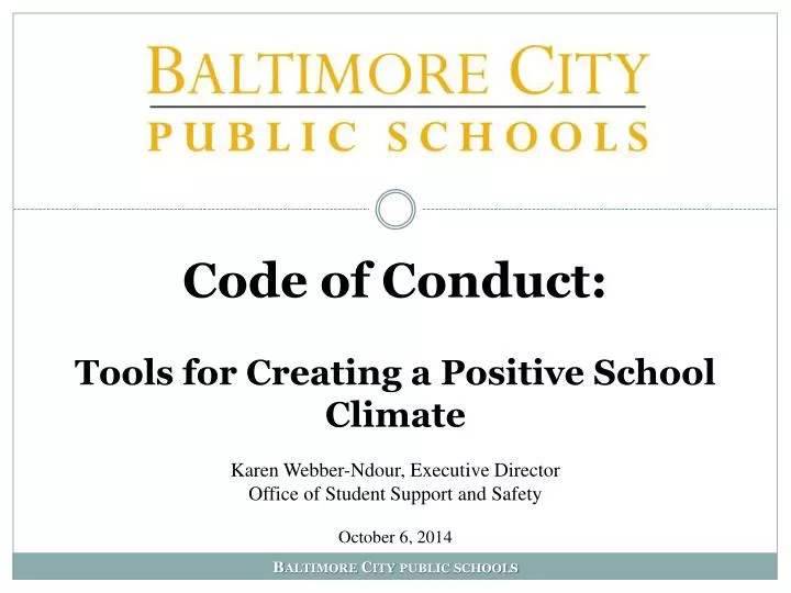 code of conduct t ools for creating a positive school climate