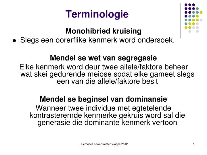 terminologie