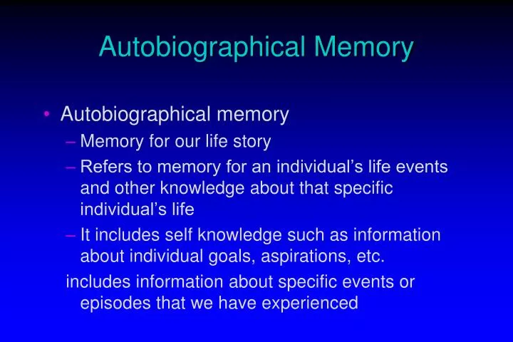 autobiographical memory